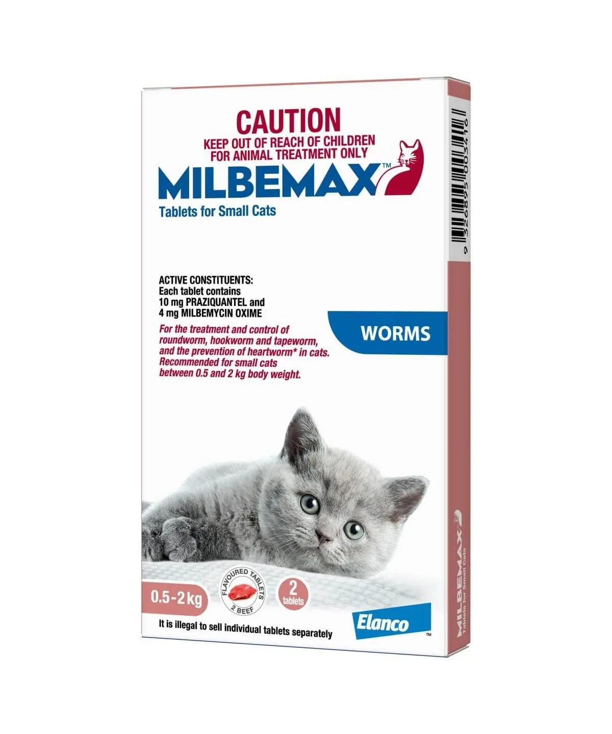 Milbemax Allwormer For Cat Small 0.5-2kg - 2pk