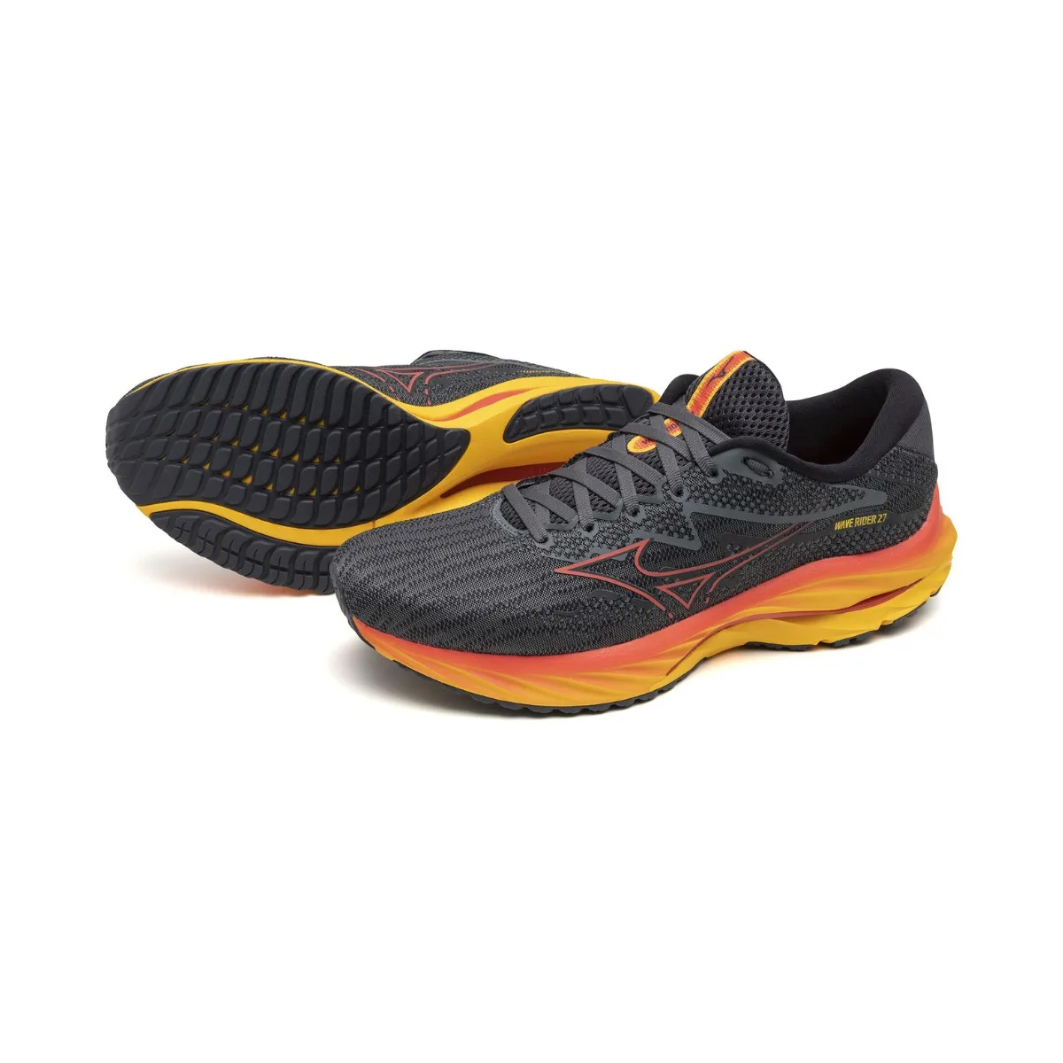 Mizuno Wave Rider 27 Black Orange Shoes SS24