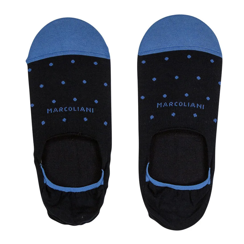 Navy Polka Dot Invisible Touch No-Show Socks - Marcoliani