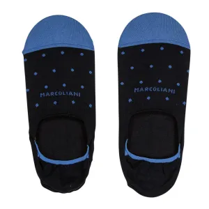 Navy Polka Dot Invisible Touch No-Show Socks - Marcoliani