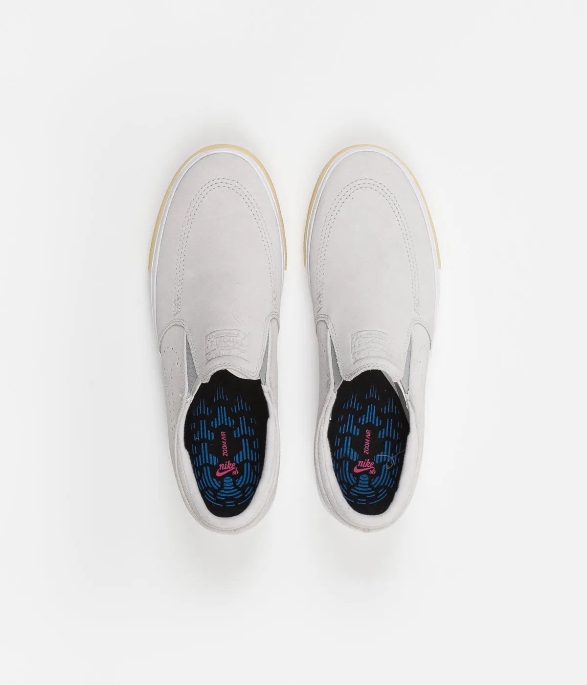 Nike SB Janoski Slip On Remastered Shoes - White / White - Vast Grey - Gum Yellow