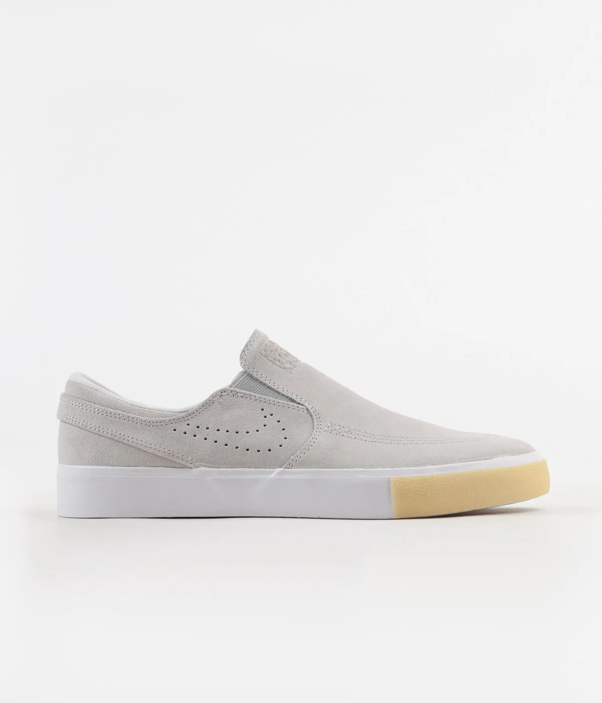 Nike SB Janoski Slip On Remastered Shoes - White / White - Vast Grey - Gum Yellow