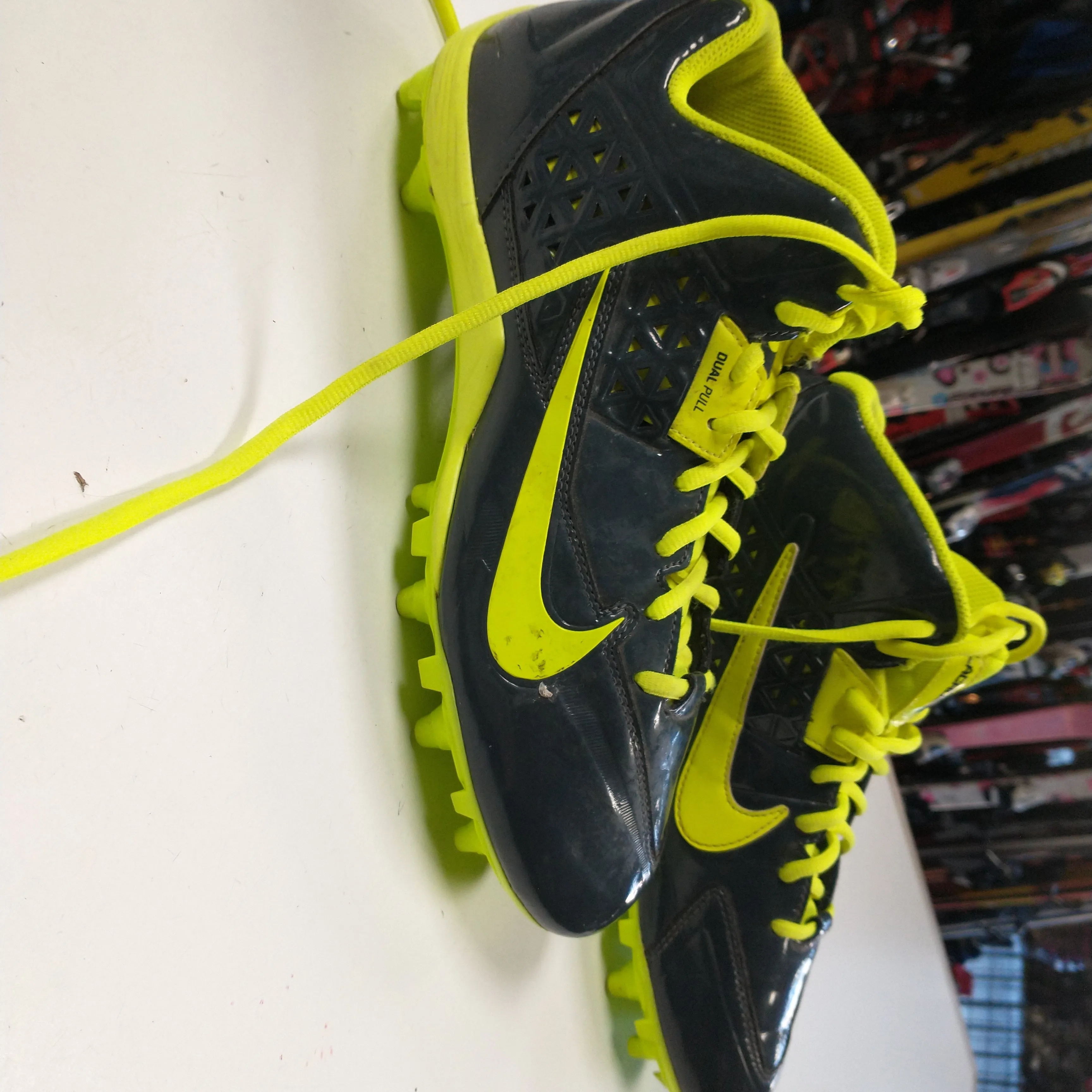 Nike Speed Lax Grey/Yellow Mens Size Specific 11.5 Used Lacrosse Cleats