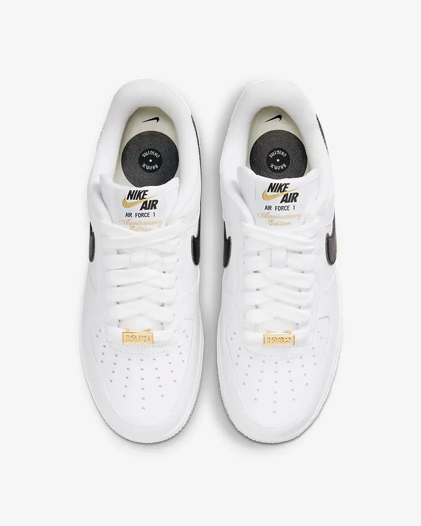 Nike Womens Air Force 1 '07 Premium White Black Metallic Gold 'Bronx' DX2307-100