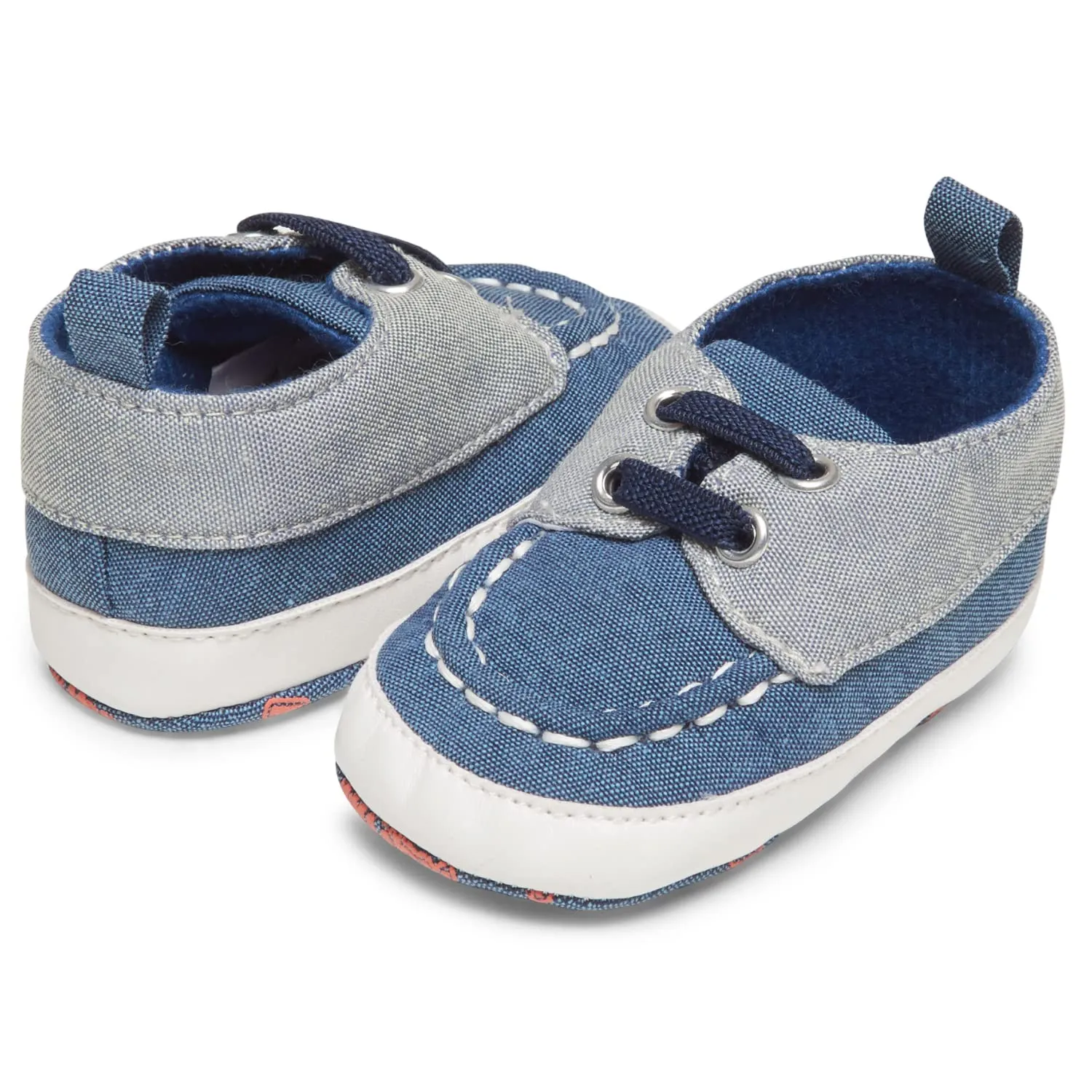 Nuby Baby Boys Girls Infant Boat Shoes, Childrens Casual Style Loafers, Non Slip Soft Sole Shoe with Pull On Tab