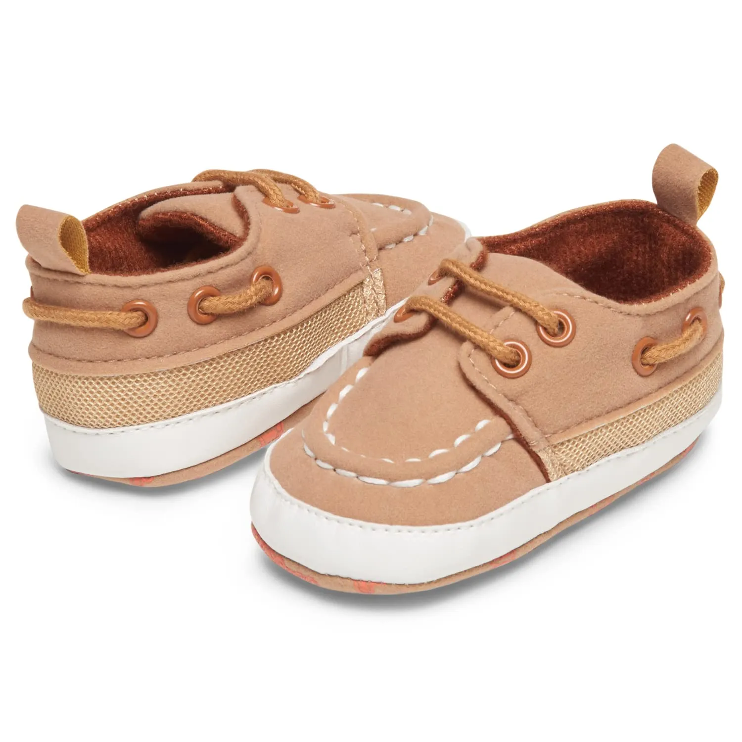 Nuby Baby Boys Girls Infant Boat Shoes, Childrens Casual Style Loafers, Non Slip Soft Sole Shoe with Pull On Tab