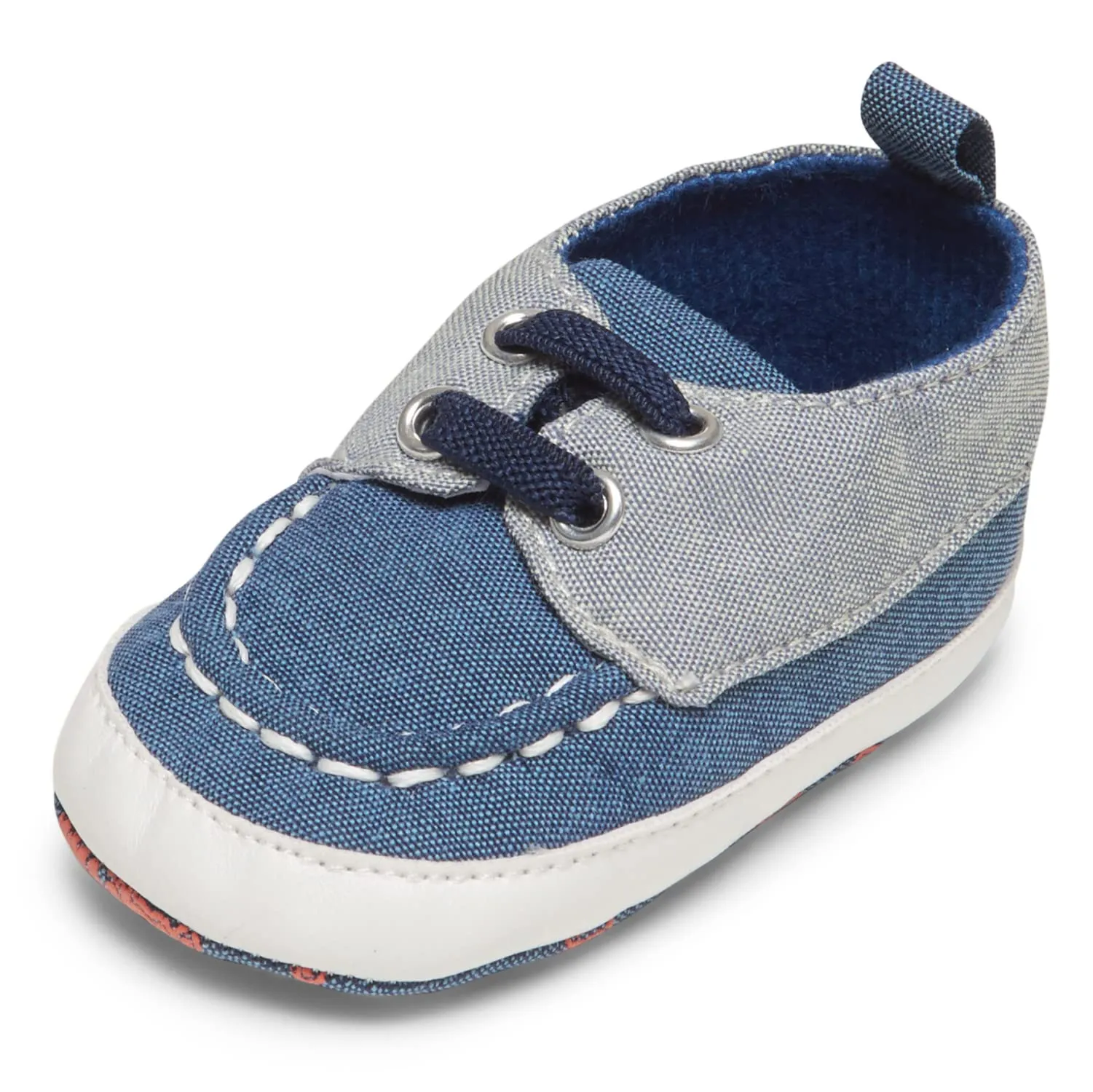 Nuby Baby Boys Girls Infant Boat Shoes, Childrens Casual Style Loafers, Non Slip Soft Sole Shoe with Pull On Tab