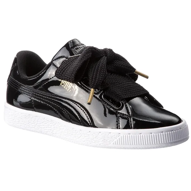 Puma scarpa sneakers da donna Basket Heart Patent 363073 01 nero