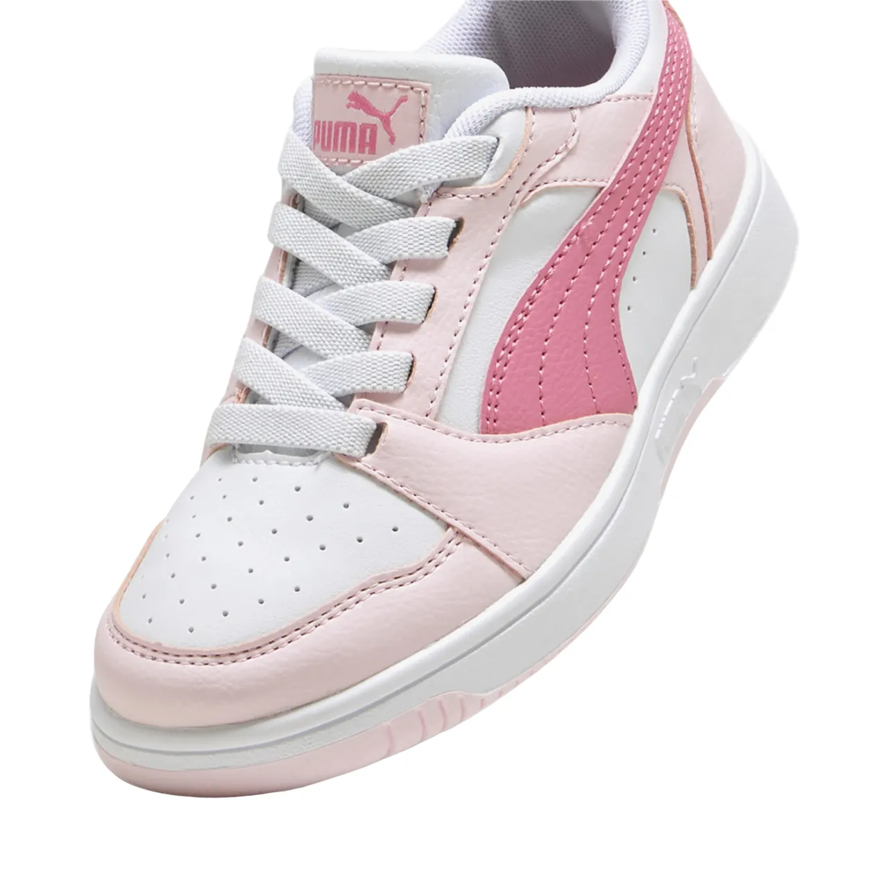 Puma scarpa sneakers da ragazza Rebound v6 396742-08 bianco-rosa