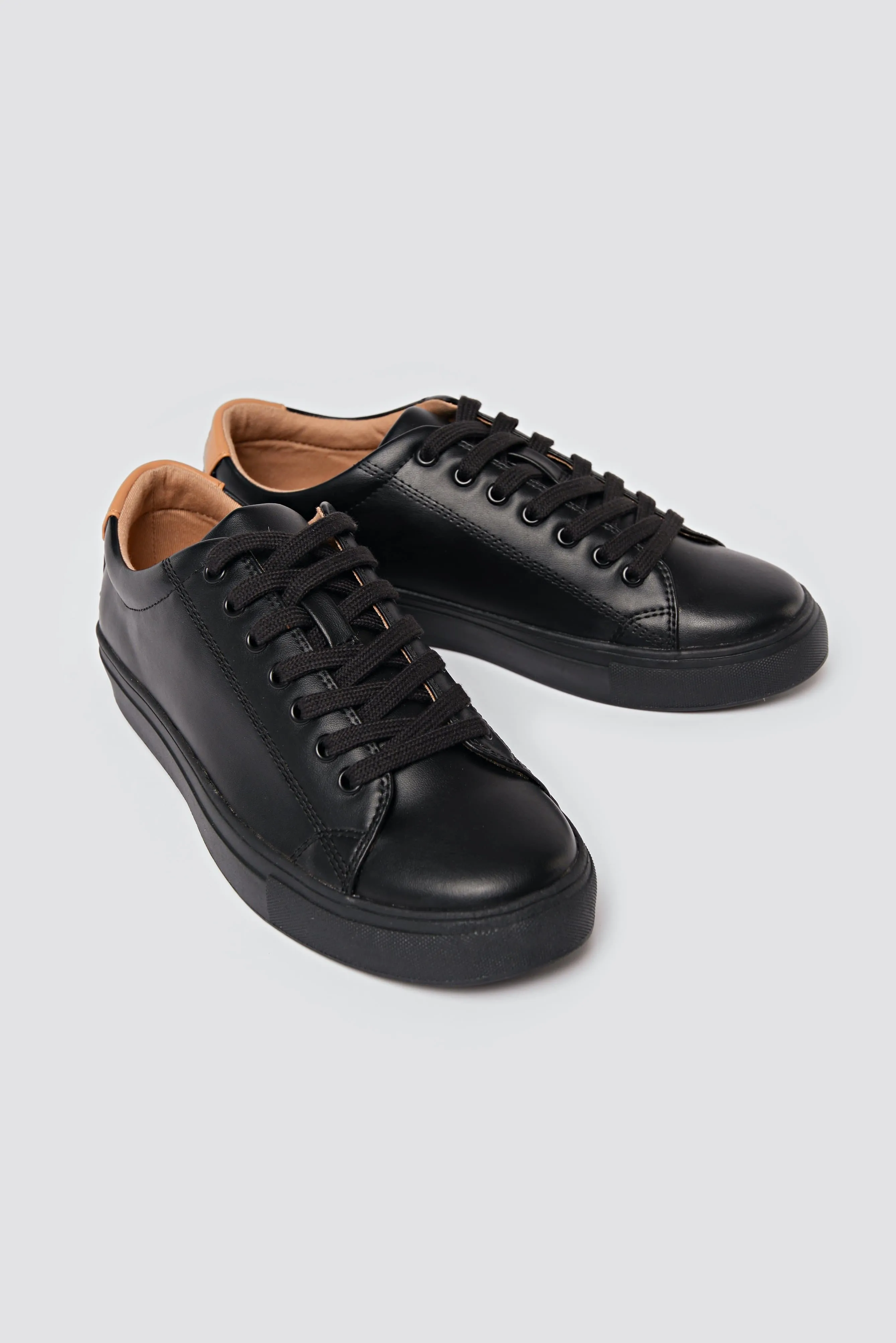 R-Kind Unisex Vegan Leather Sneakers | Mercury Black