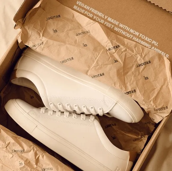 R-Kind Unisex Vegan Leather Sneakers | Moon White