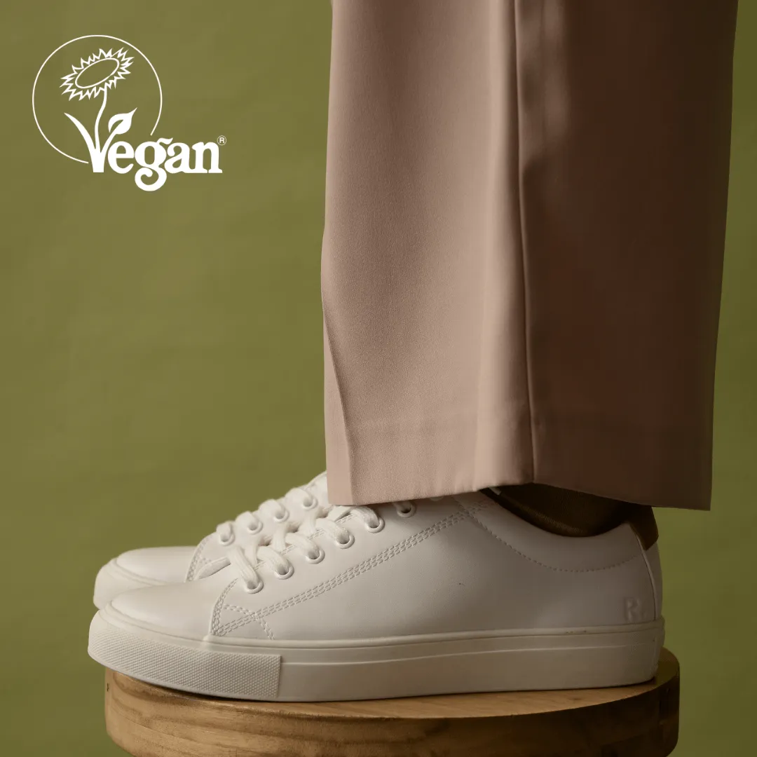 R-Kind Unisex Vegan Leather Sneakers | Moon White