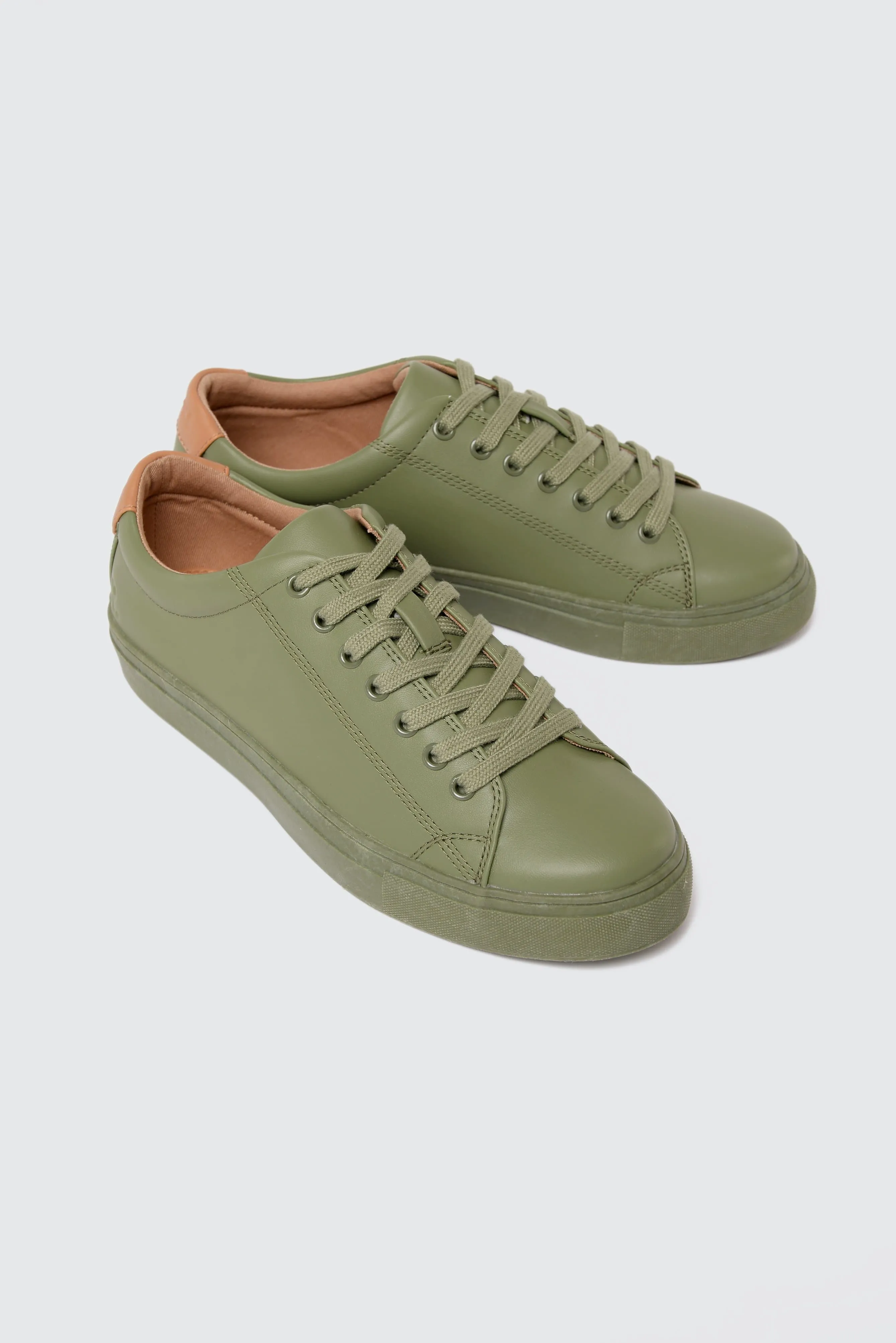 R-Kind Unisex Vegan Leather Sneakers | Titan Khaki