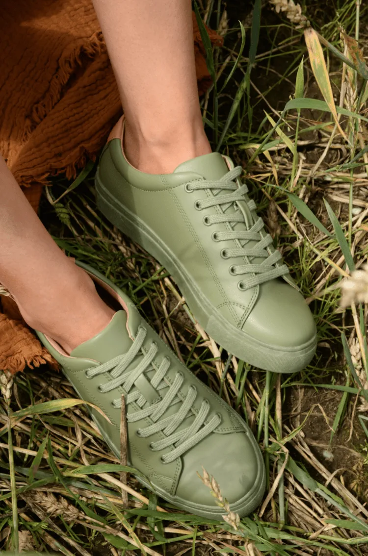 R-Kind Unisex Vegan Leather Sneakers | Titan Khaki