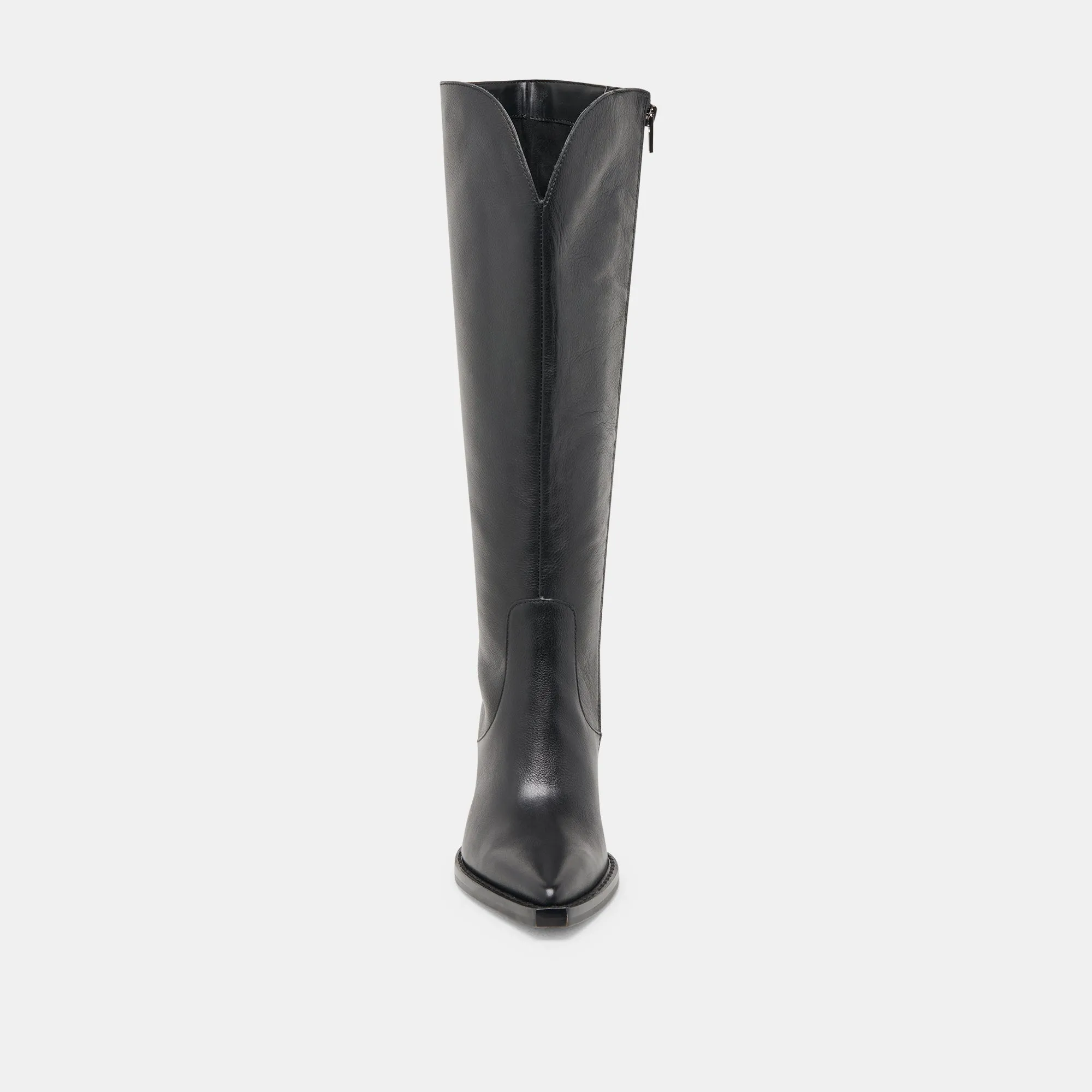 RAJ EXTRA WIDE CALF BOOTS BLACK LEATHER