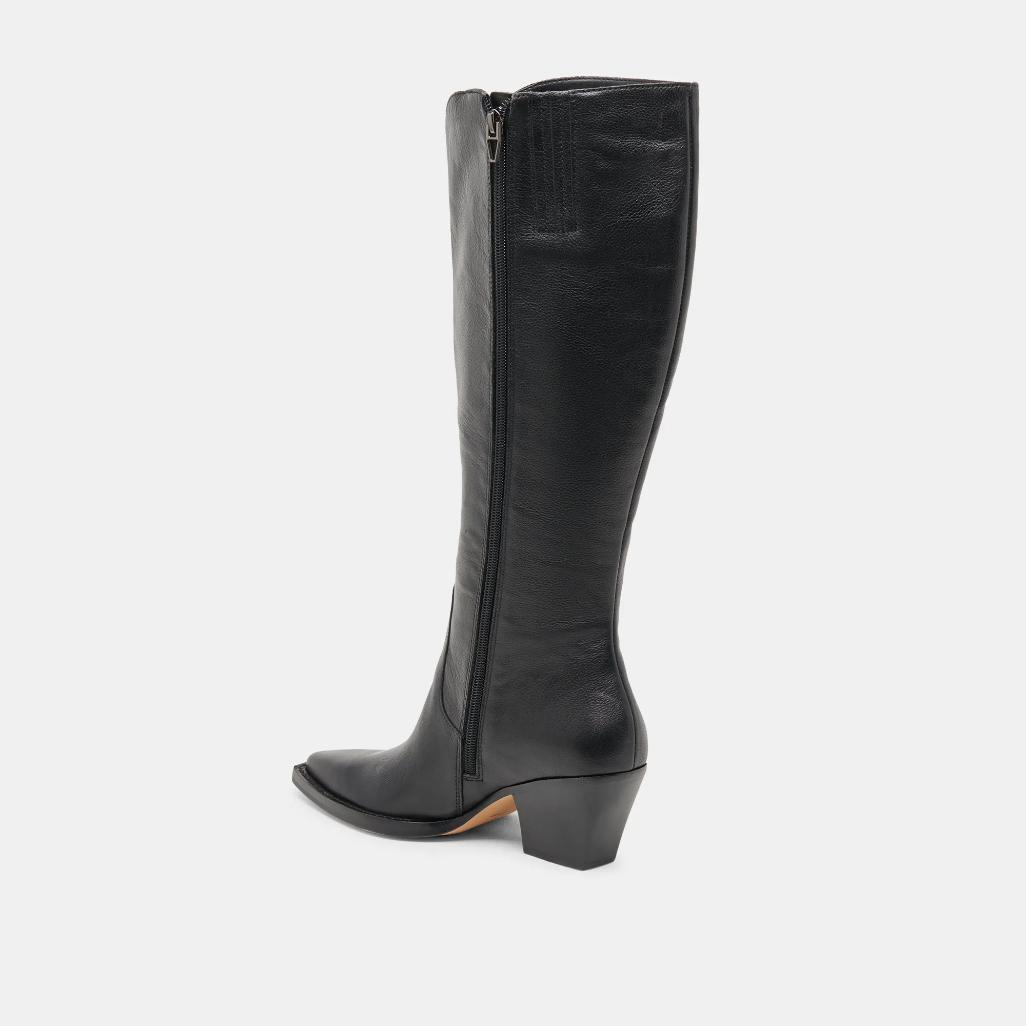 RAJ EXTRA WIDE CALF BOOTS BLACK LEATHER