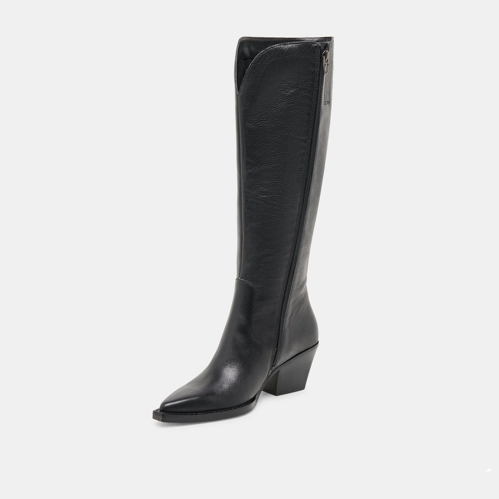 RAJ EXTRA WIDE CALF BOOTS BLACK LEATHER