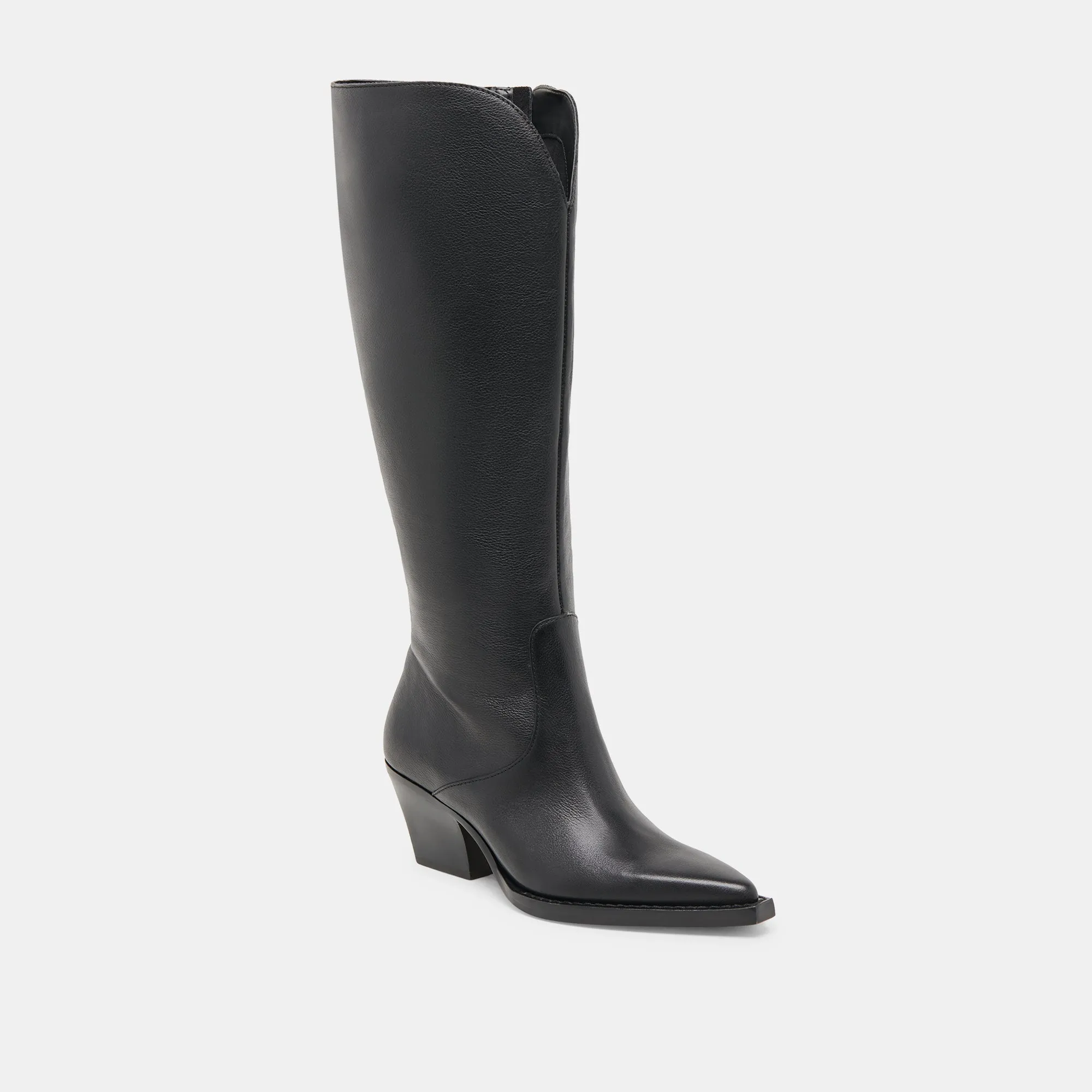 RAJ EXTRA WIDE CALF BOOTS BLACK LEATHER