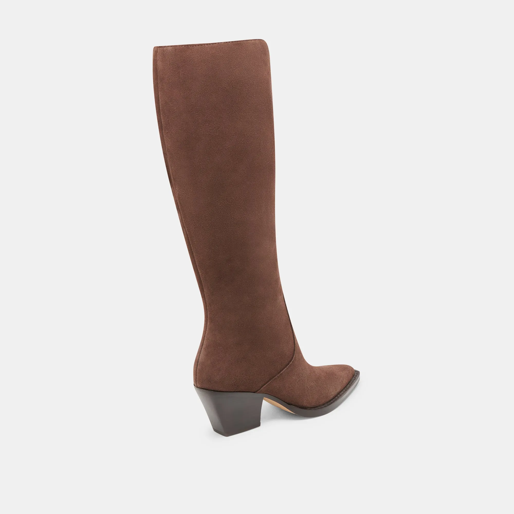 RAJ EXTRA WIDE CALF BOOTS DK BROWN SUEDE