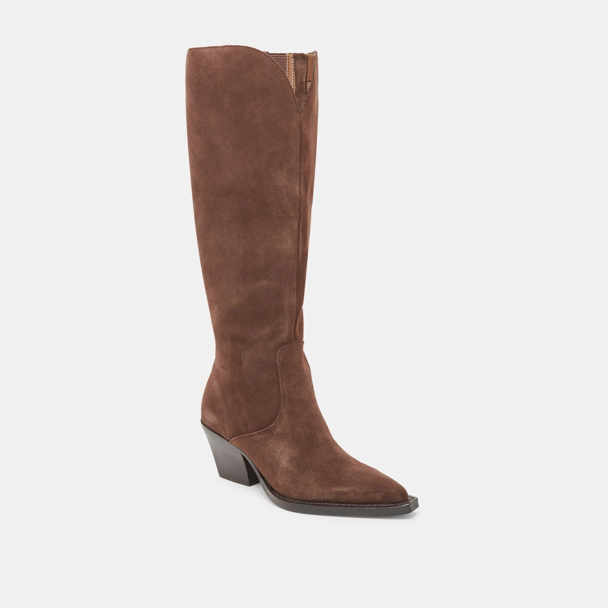 RAJ EXTRA WIDE CALF BOOTS DK BROWN SUEDE