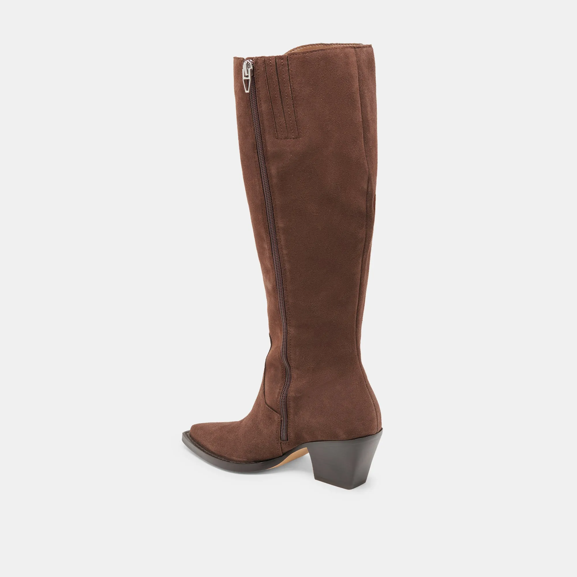 RAJ EXTRA WIDE CALF BOOTS DK BROWN SUEDE