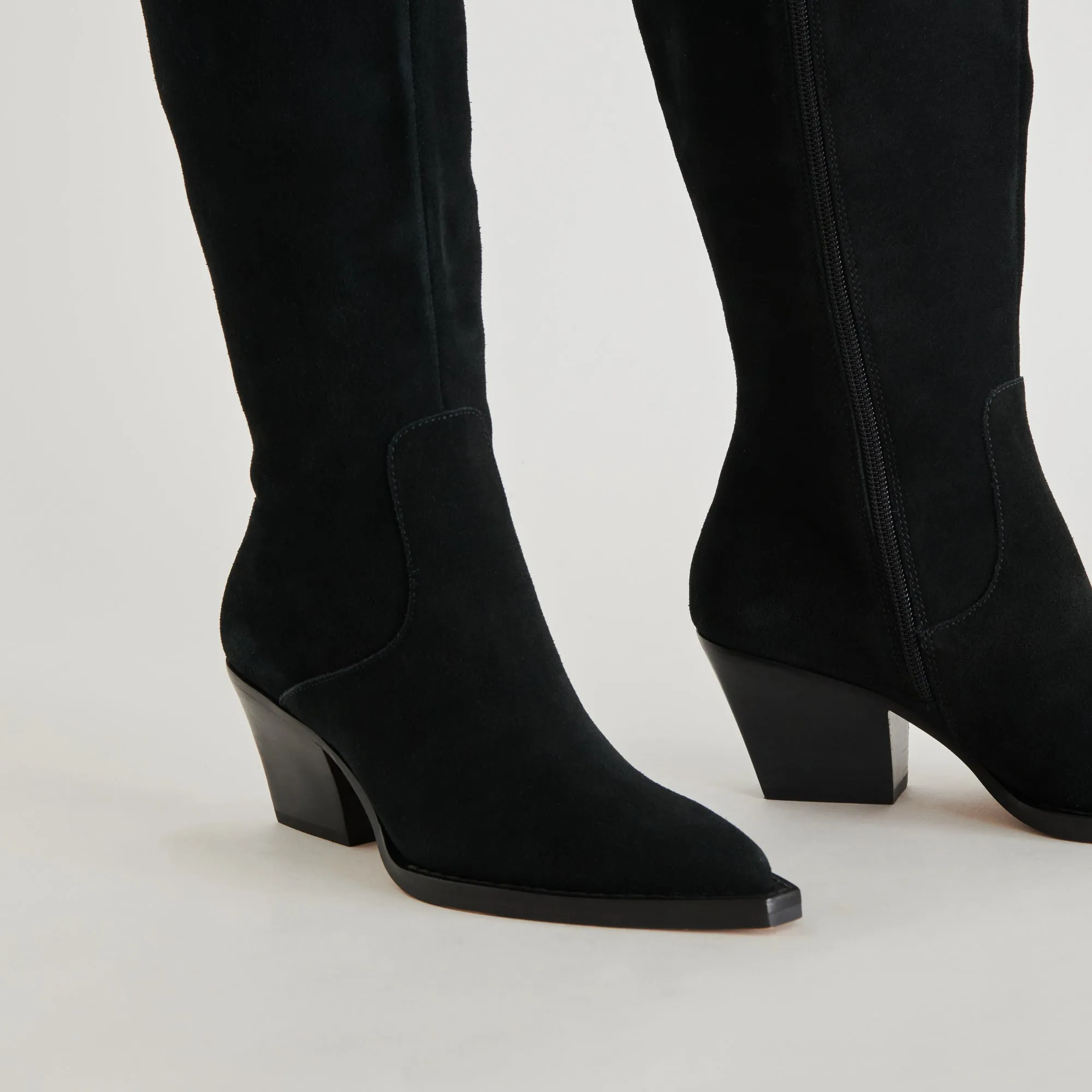 RAJ EXTRA WIDE CALF BOOTS ONYX SUEDE