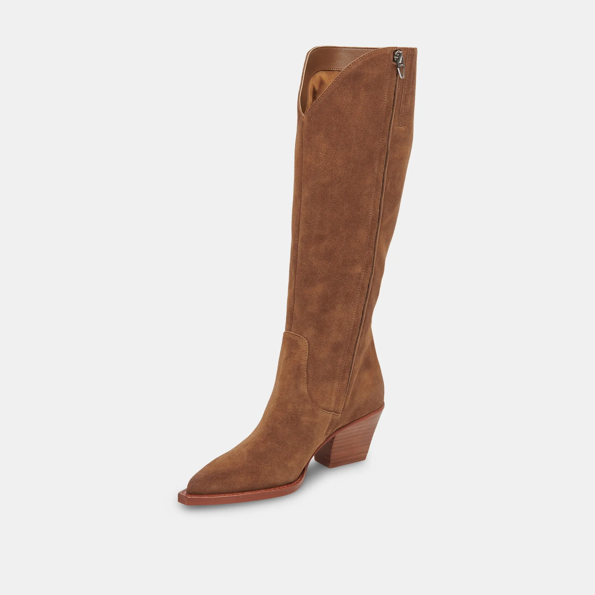 RAJ WIDE CALF BOOTS BROWN SUEDE