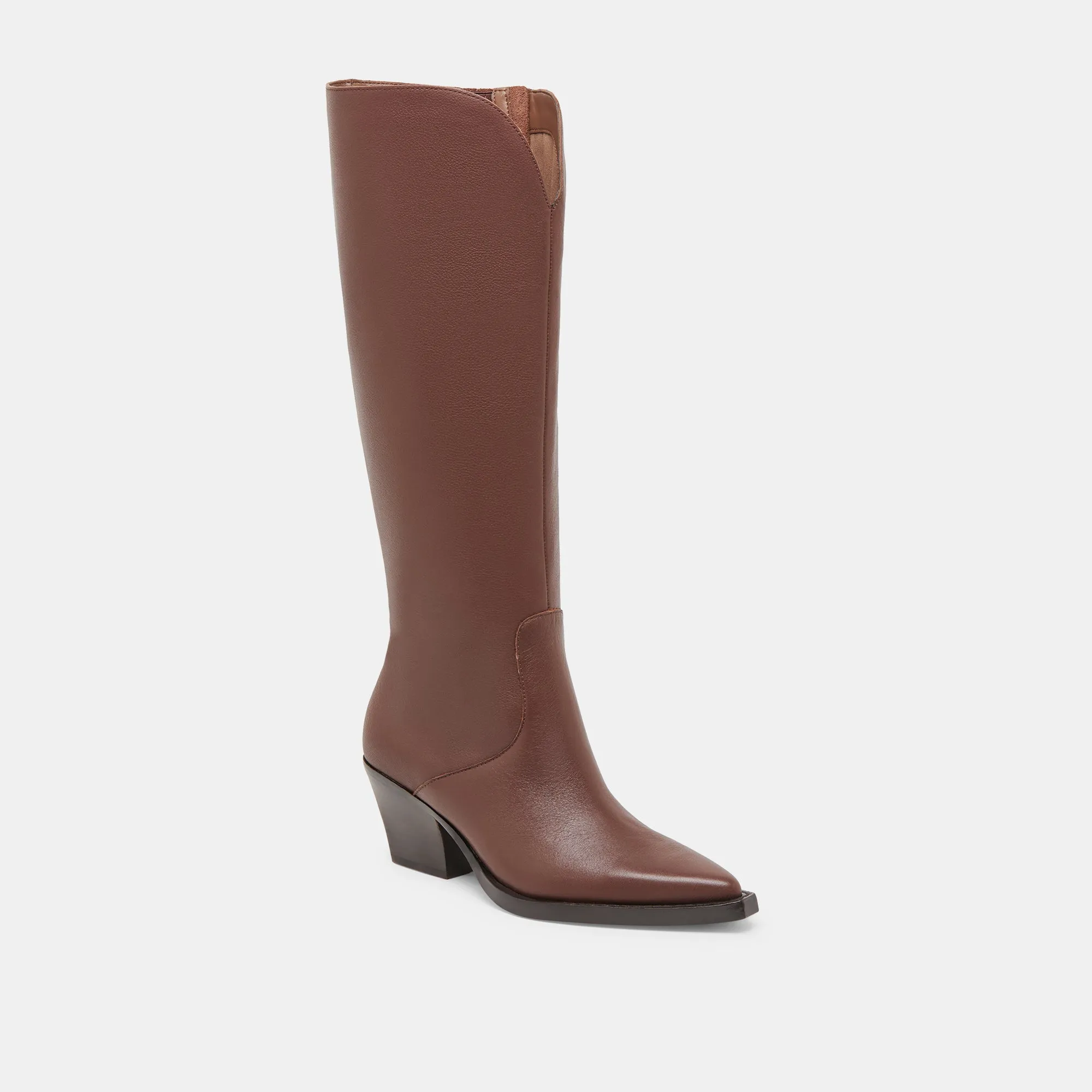 RAJ WIDE CALF BOOTS CHOCOLATE LEATHER