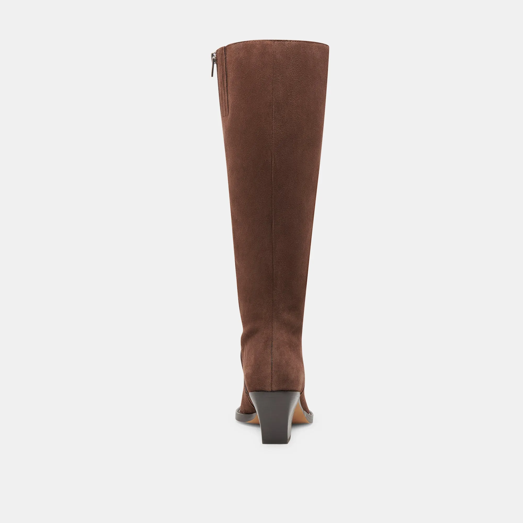 RAJ WIDE CALF BOOTS DK BROWN SUEDE