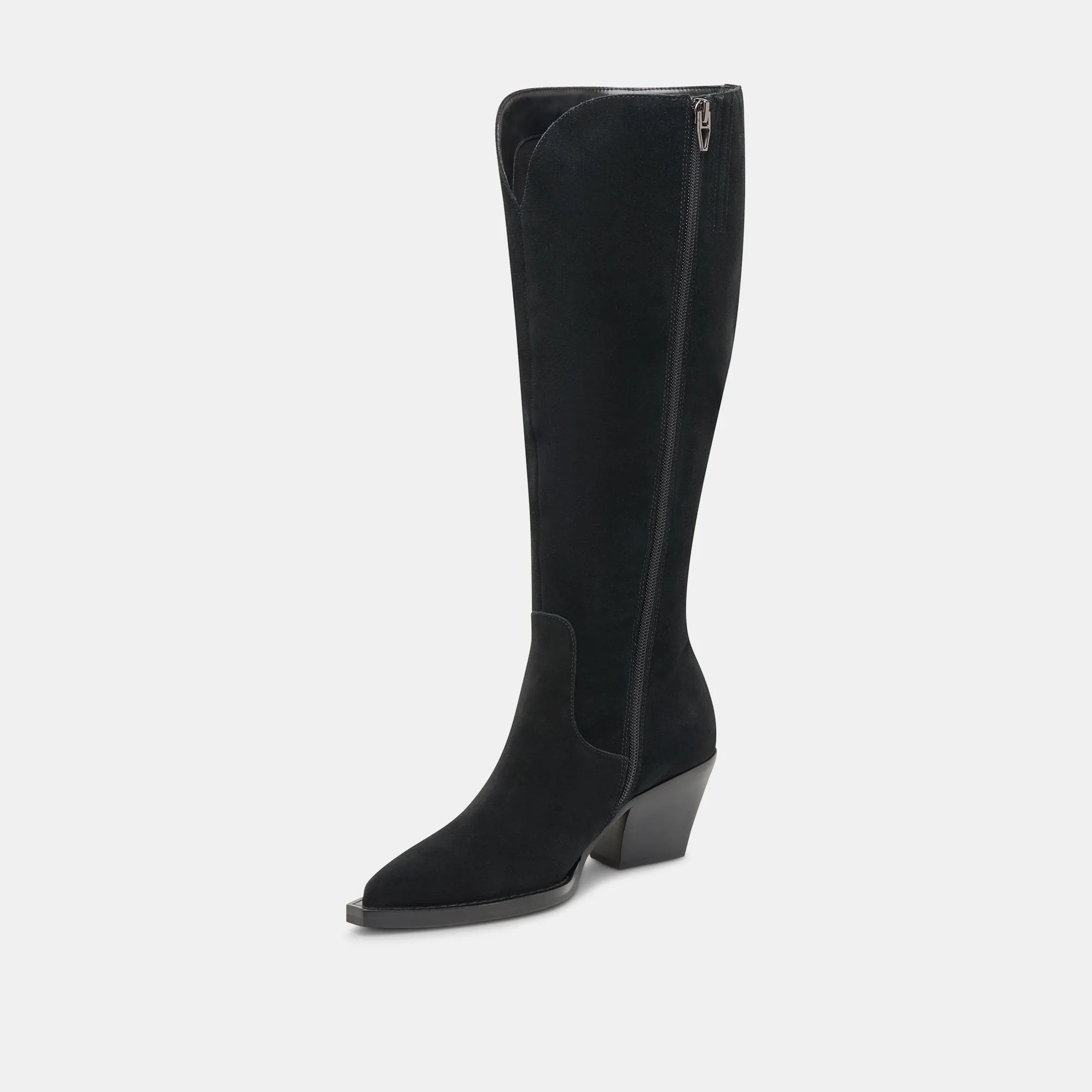 RAJ WIDE CALF BOOTS ONYX SUEDE