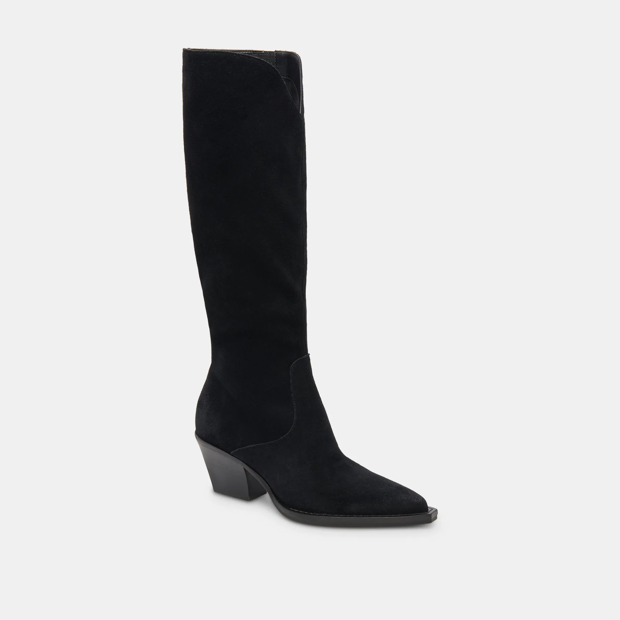 RAJ WIDE CALF BOOTS ONYX SUEDE