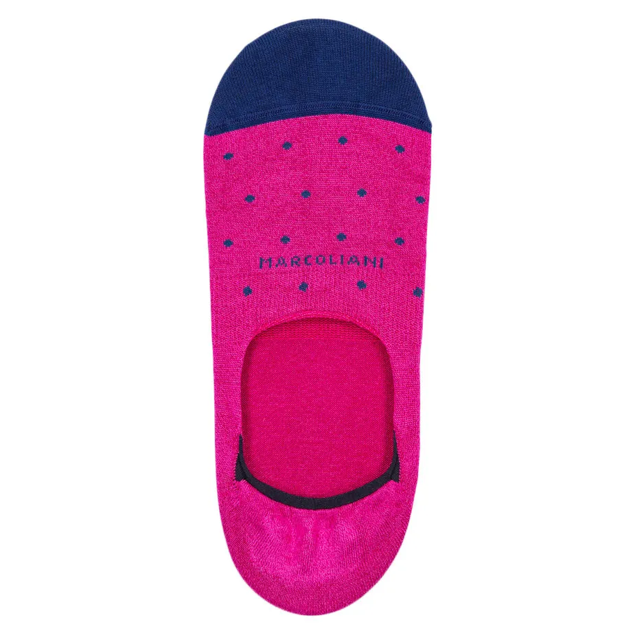 Raspberry Polka Dot Invisible Touch No-Show Socks - Marcoliani