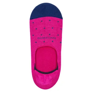 Raspberry Polka Dot Invisible Touch No-Show Socks - Marcoliani