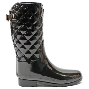 Refined Gloss Rubber Quilt Women's Short Wellington Boots