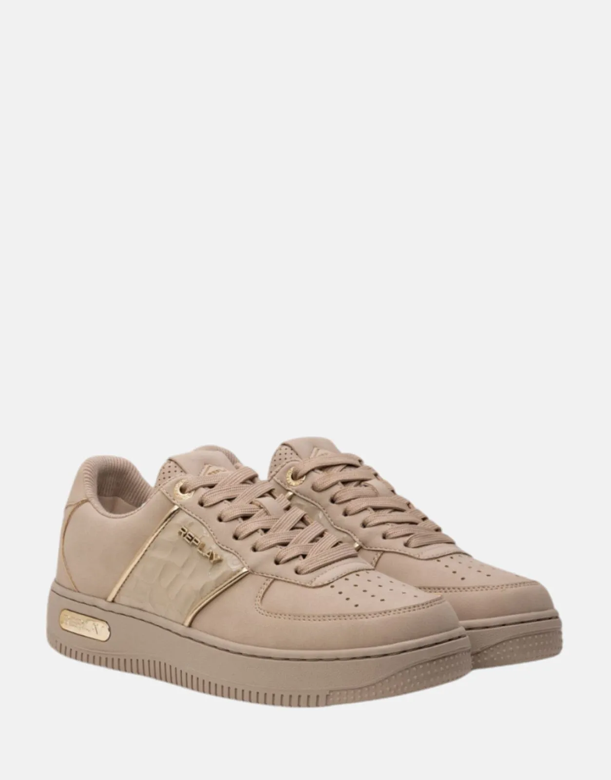 Replay Epic Shiny Beige Sneakers