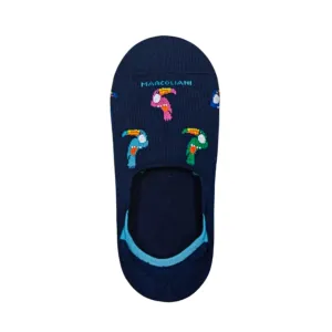 Royal Blue Toucan Invisible Touch No-Show Socks - Marcoliani