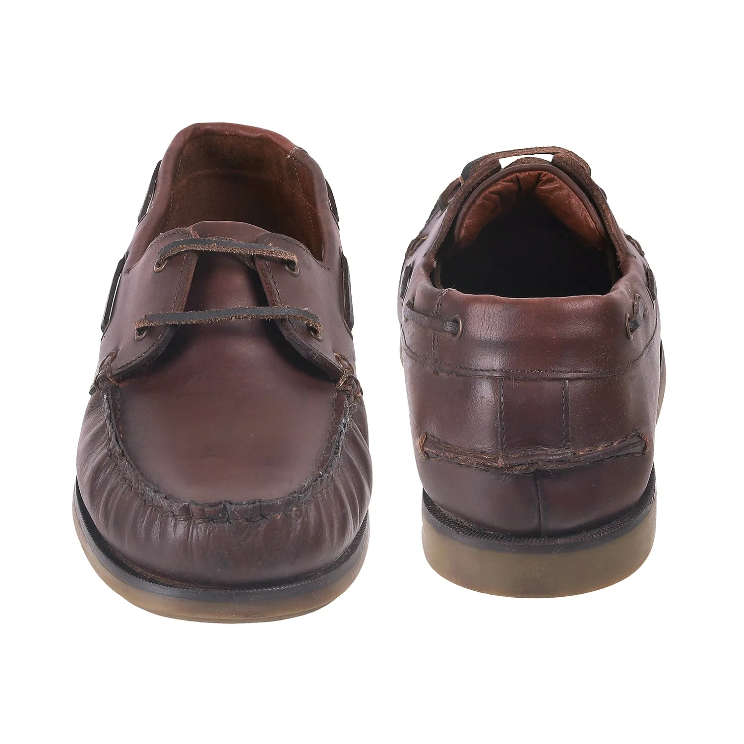 Samuel Windsor - 75 Big Size Extra Wide Embossed Leather Soft Cushion Brown Casual Boat Shoes