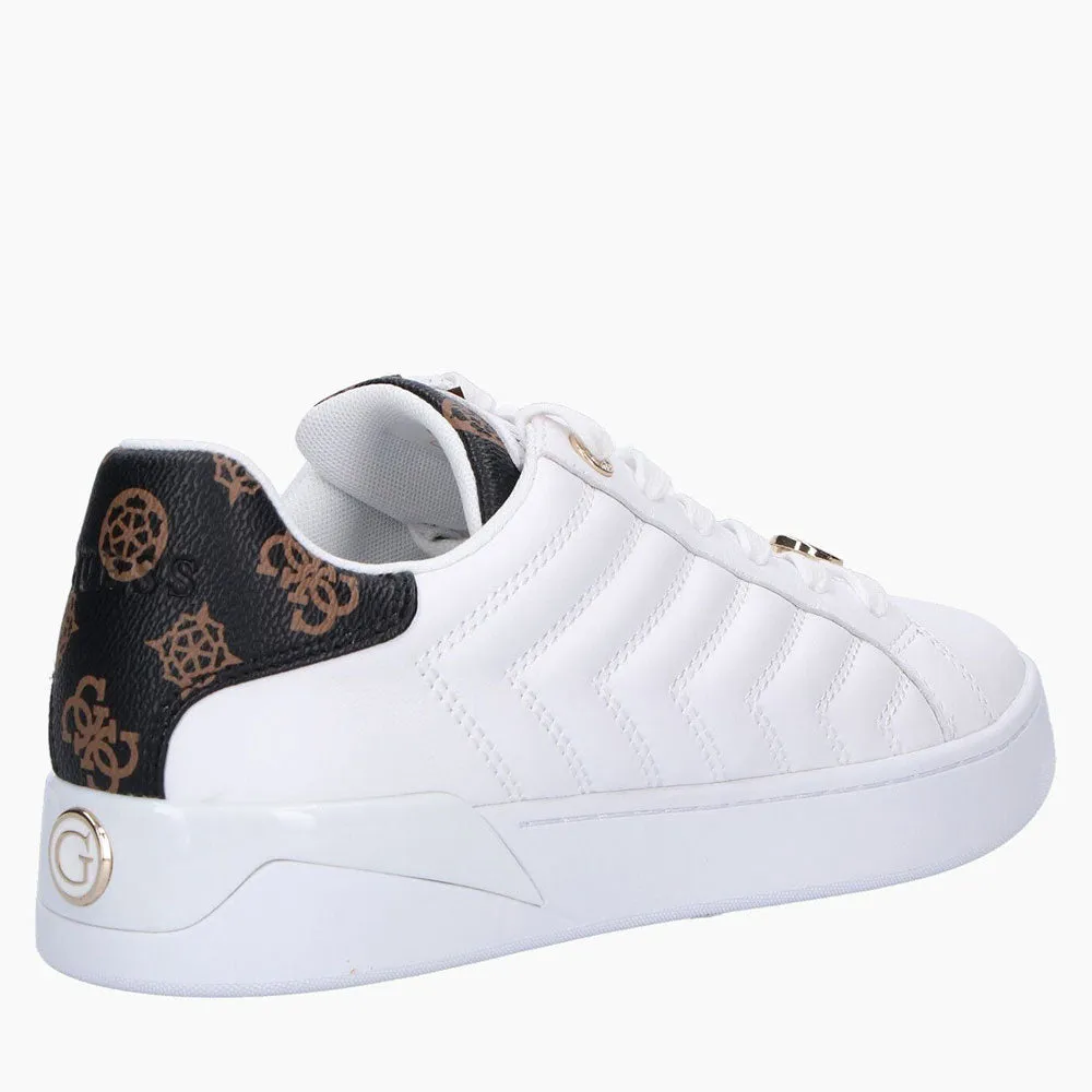 Scarpe Donna GUESS Sneakers Linea Racheel Colore Bianco e Marrone