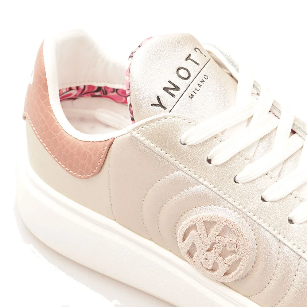 Scarpe Donna Y NOT Sneakers linea Queen Round in Pelle colore Platinum