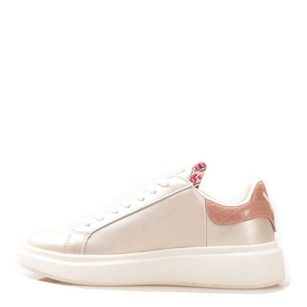 Scarpe Donna Y NOT Sneakers linea Queen Round in Pelle colore Platinum