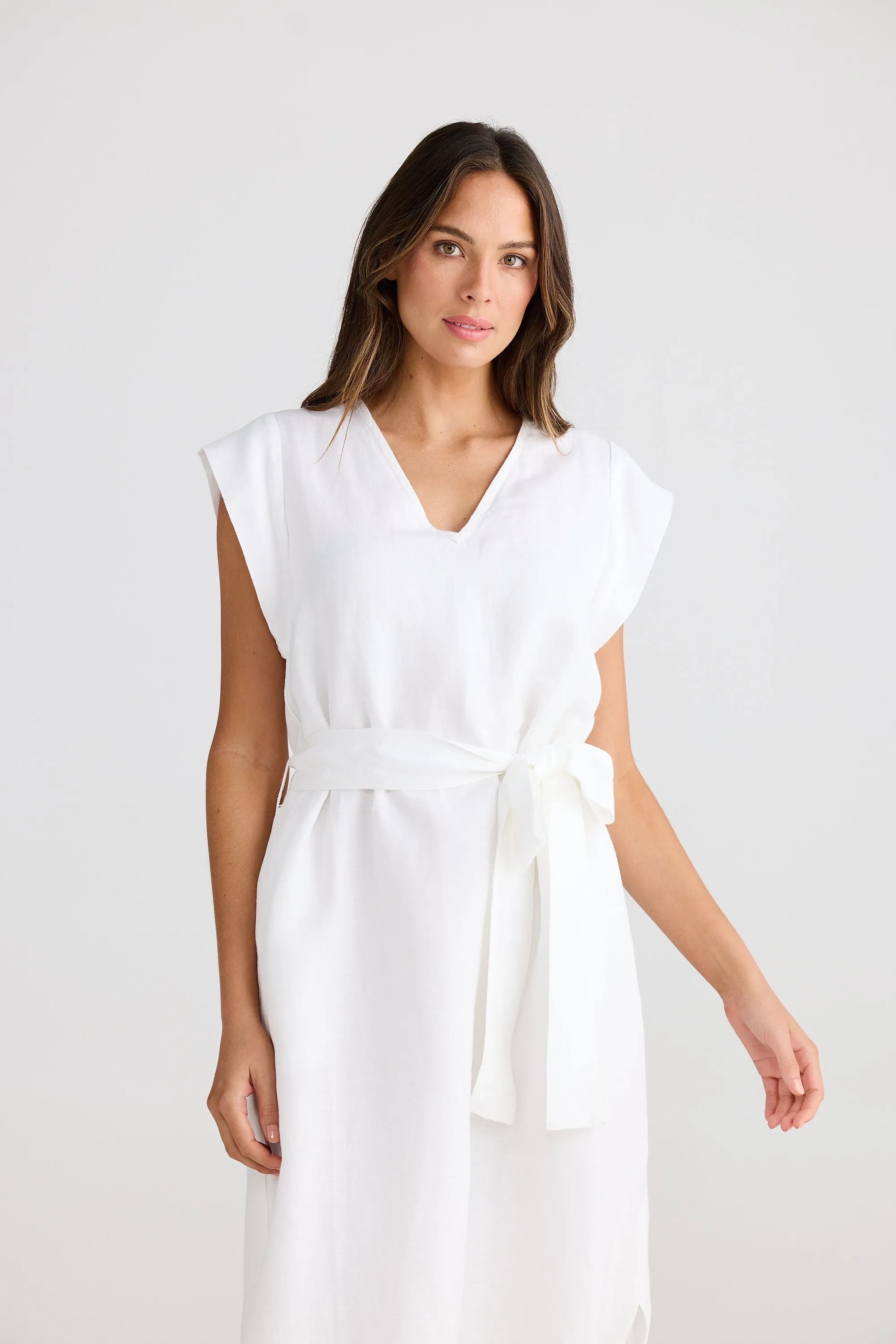 Sebou Linen Dress - White