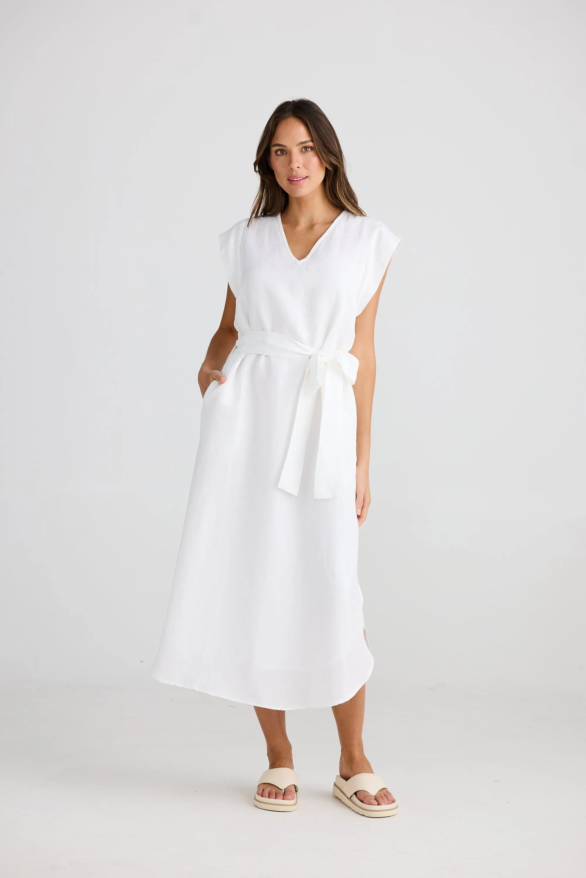 Sebou Linen Dress - White