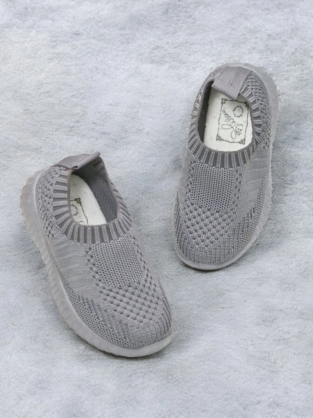 Sleek Grey Knit Comfort Slip-On Sneakers