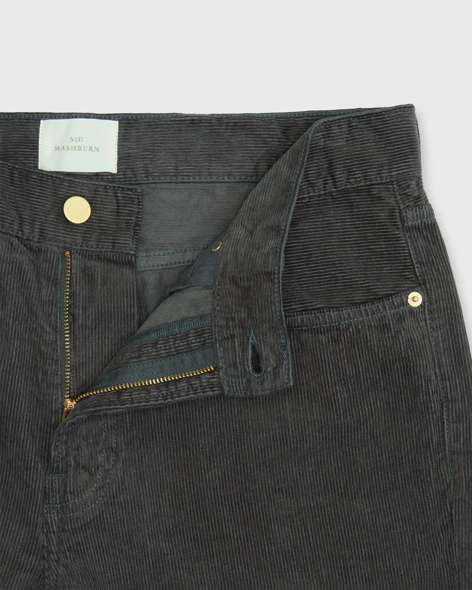 Slim Straight 5-Pocket Pant in Smoke Corduroy