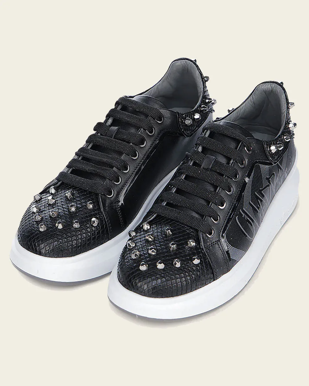 Sneakers black exotic leather