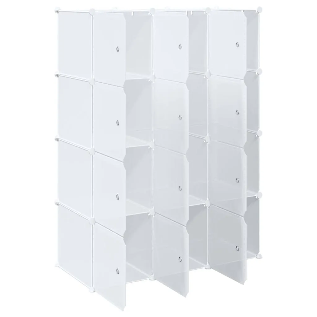 Storage Cube Organiser with 12 Cubes and Hanging Rods PP