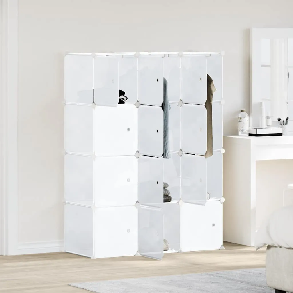 Storage Cube Organiser with 12 Cubes and Hanging Rods PP