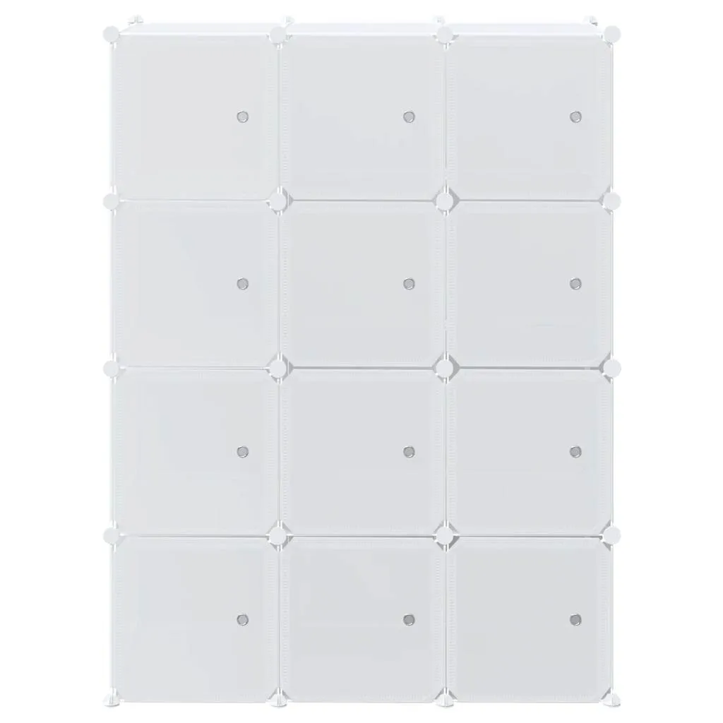 Storage Cube Organiser with 12 Cubes and Hanging Rods PP