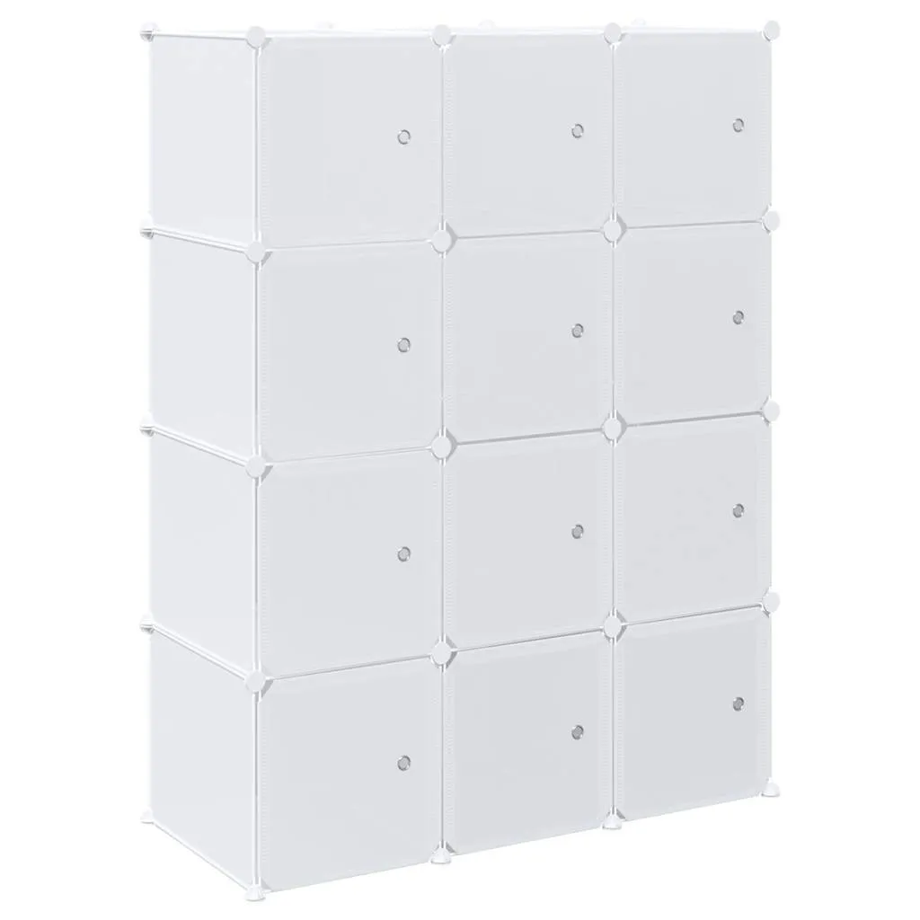 Storage Cube Organiser with 12 Cubes and Hanging Rods PP