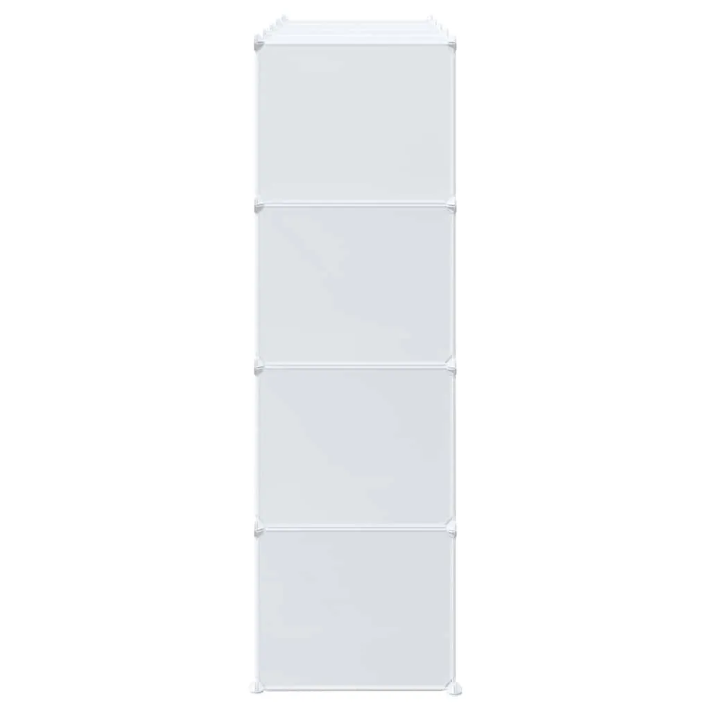 Storage Cube Organiser with 16 Cubes and Hanging Rods PP